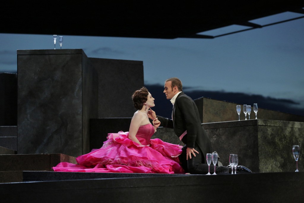 Brenda Rae (Violetta) and Michael Fabiano (Alfredo). Photo by Ken Howard.